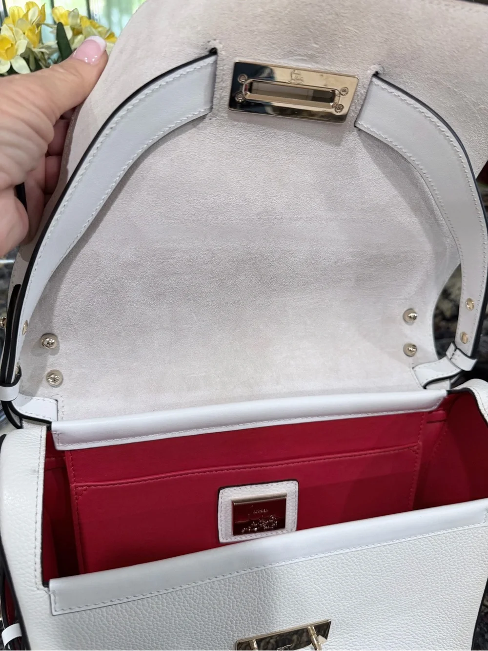 Christian Louboutin White Leather Roubylou Shoulder Bag with 2 straps - Picture 10 of 16